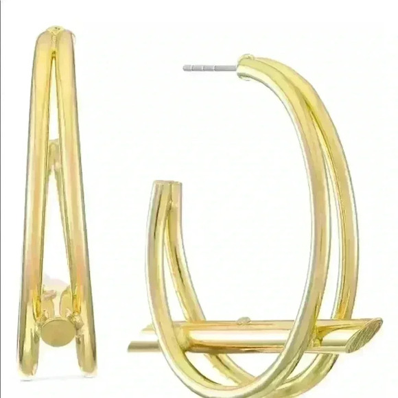 Alfani New Bar Split Open Hoop Earrings - Picture 3 of 3